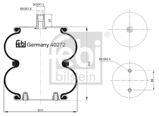 FEBI BILSTEIN Кожух пневматической рессоры 40272